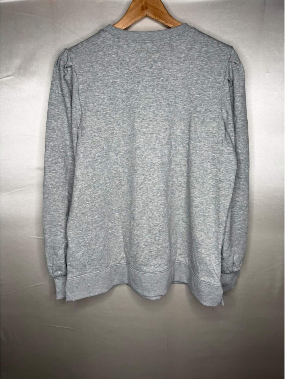 Belle by Kim Gravel Time to Relax Balloon Sleeve Sweatshirt Heather Gray, Small - Picture 7 of 7